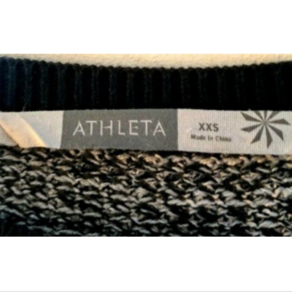 Athleta Sweater Dress Knit  XXS Black Pink Gray Sweater Fair Isle Nordic Holiday - Picture 5 of 6